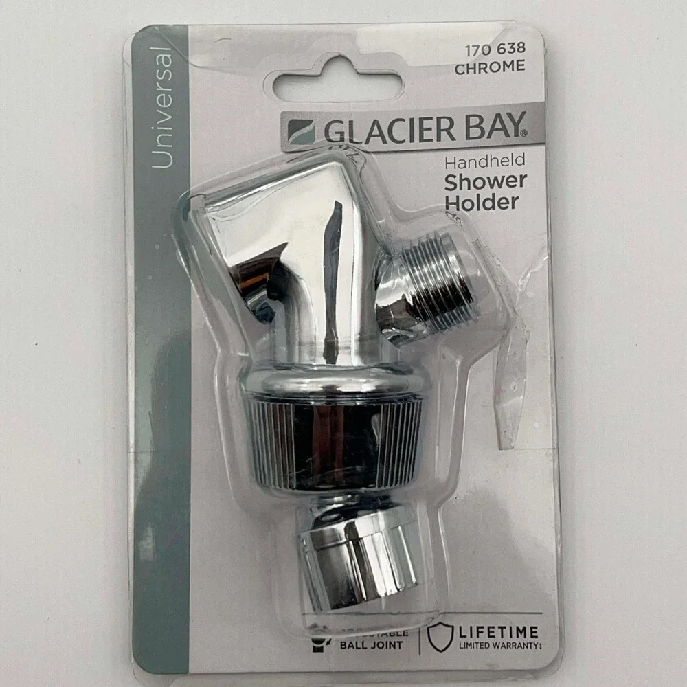 Glacier Bay Chrome Universal Handheld Shower Holder Adjustable Ball Joint New